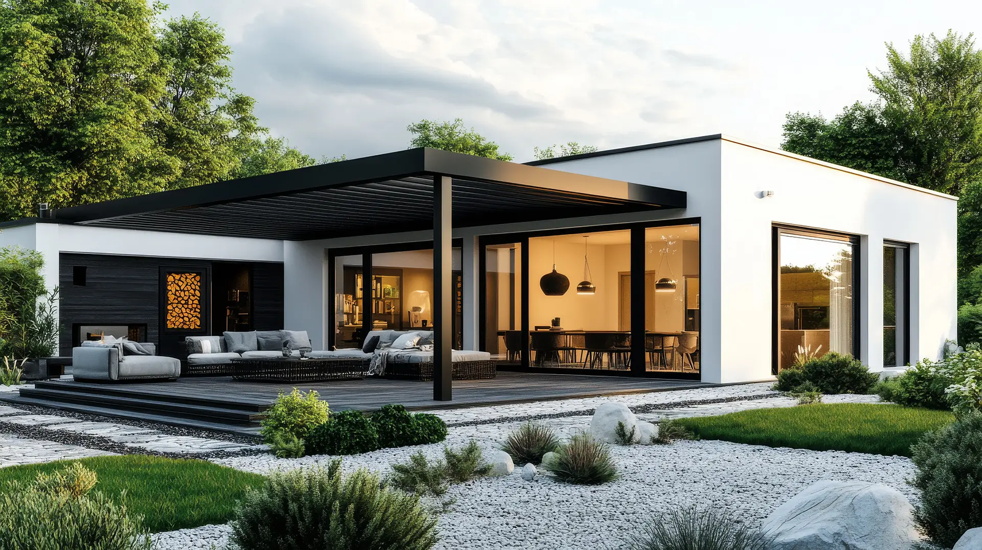 Moderne Terrassenüberdachung aus Aluminium von PA Terrassendächer