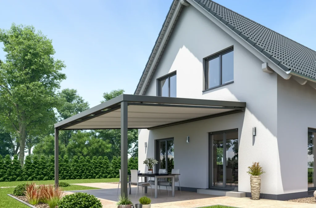 Elegante Unterdachmarkise mit Motorsteuerung
