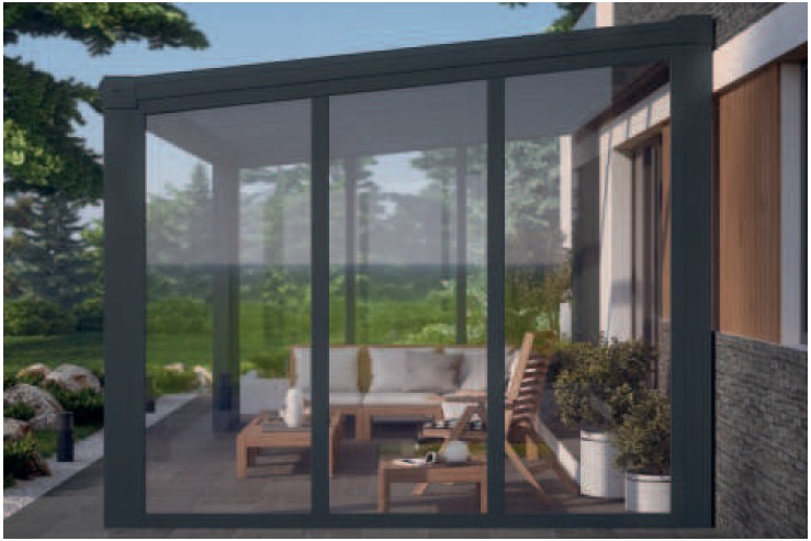 Feste Seitenwand aus Glas oder Polycarbonat